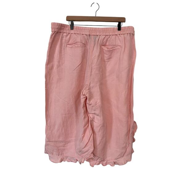 Lane Bryant Womens Elastic Waist Ruffle Hem Linen Blend Pants Size 18 / 20 - Picture 5 of 6